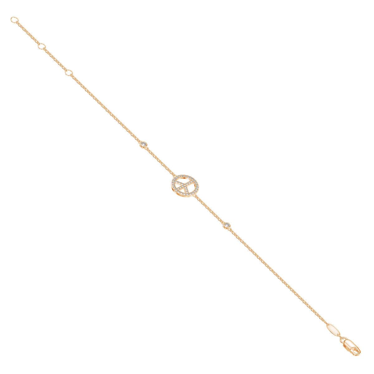 Peace Symbol Diamond Bracelet 0.19ct G/SI