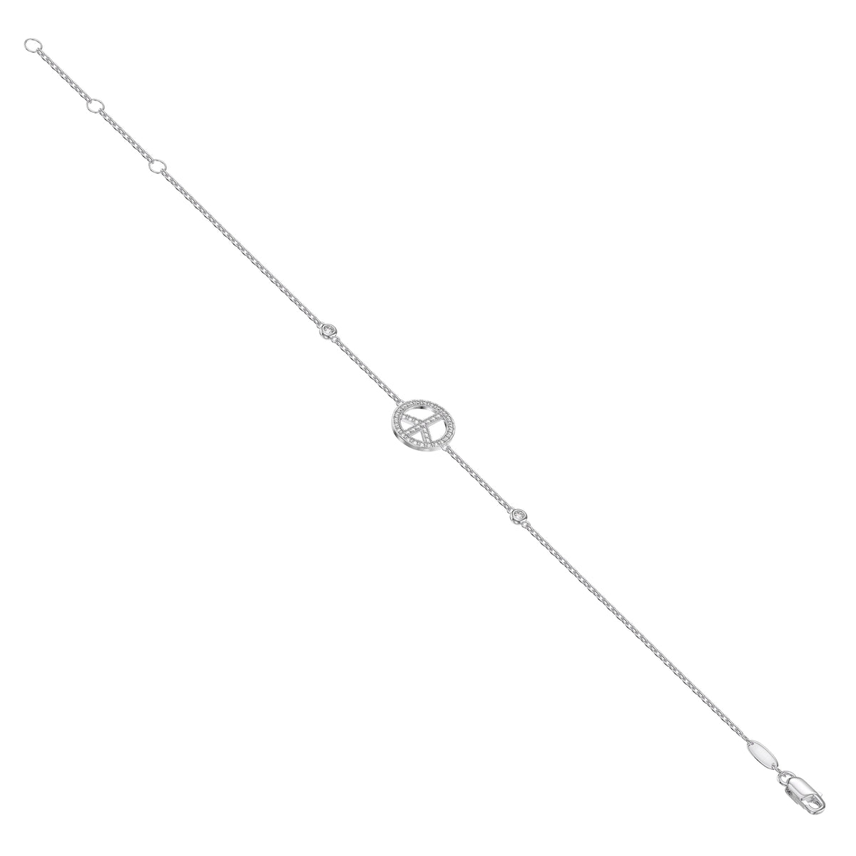 Peace Symbol Diamond Bracelet 0.19ct G/SI
