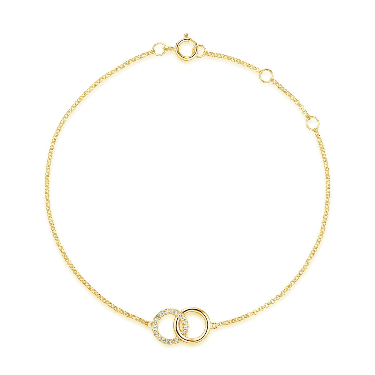 18k Yellow Gold Diamond Circle Bracelet – The Real Gem