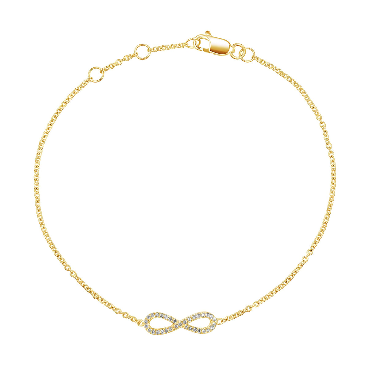 18k Yellow Gold Micro Set Round Diamond Bracelet – The Real Gem