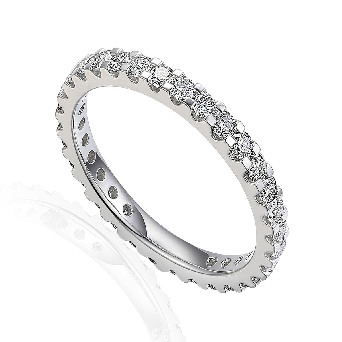 Round Brilliant Cut Diamond Micro Set Eternity Ring – The Real Gem