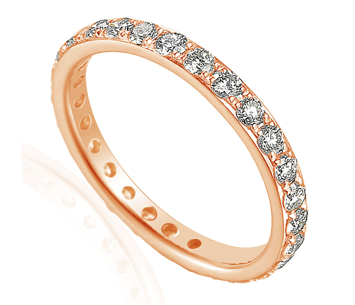 18k Rose Gold Diamond Eternity Ring Full 1.20ct - The Real Gem