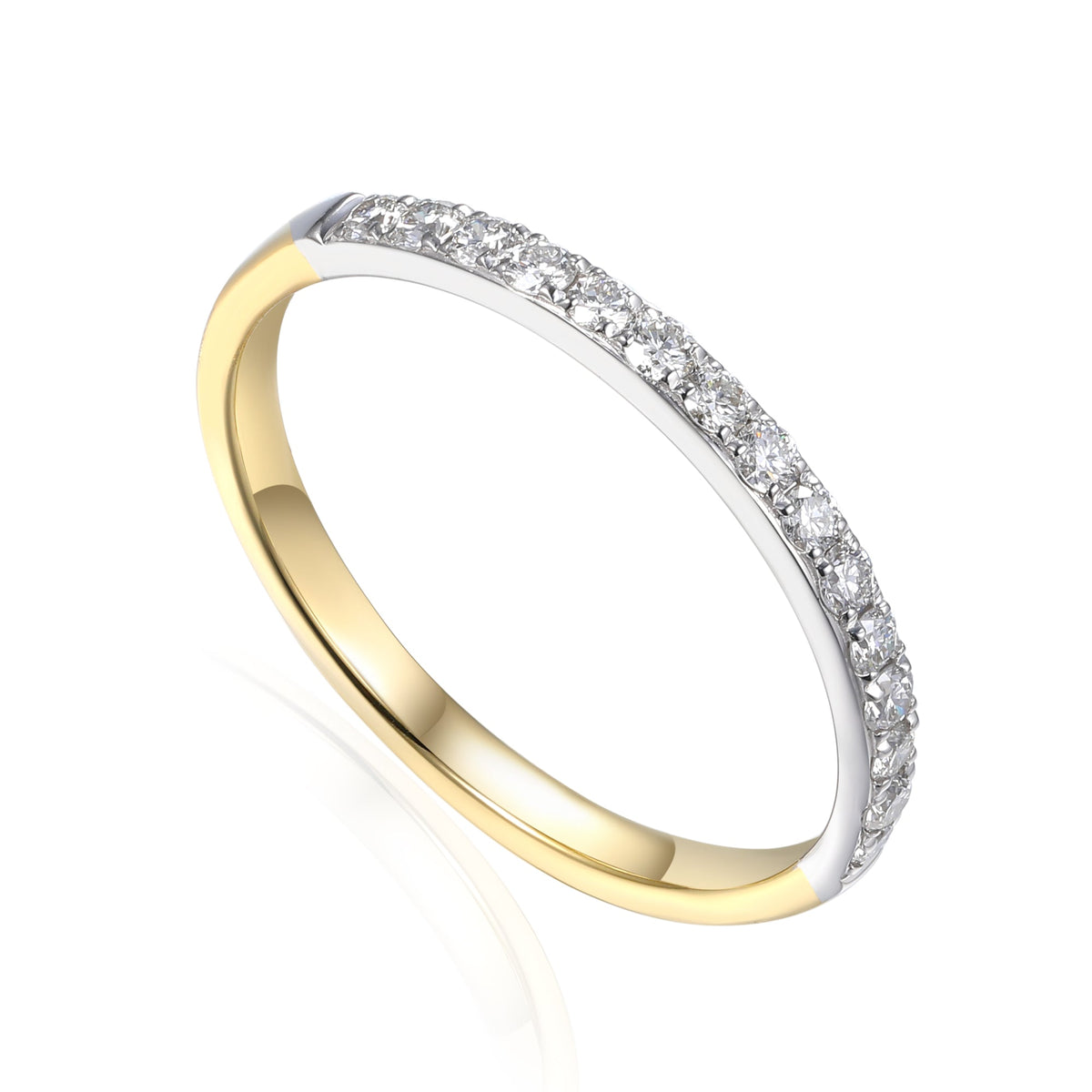 18k Yellow & White Gold Diamond Eternity Ring Half 1.20ct - The Real Gem