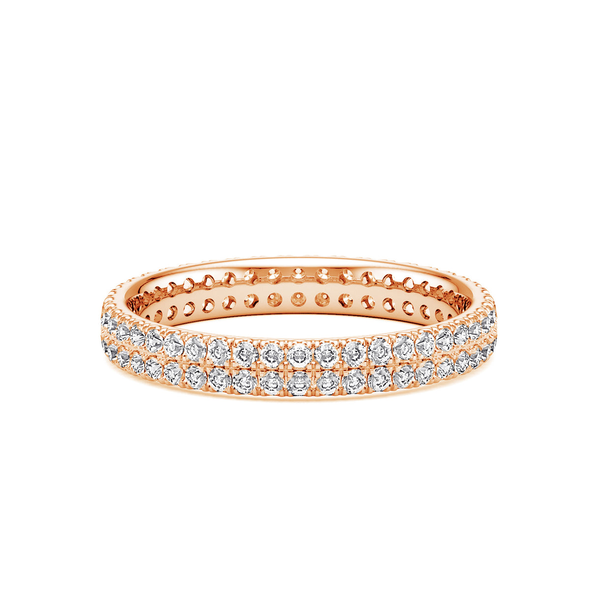 Double Row Diamond Micro Set Eternity Ring