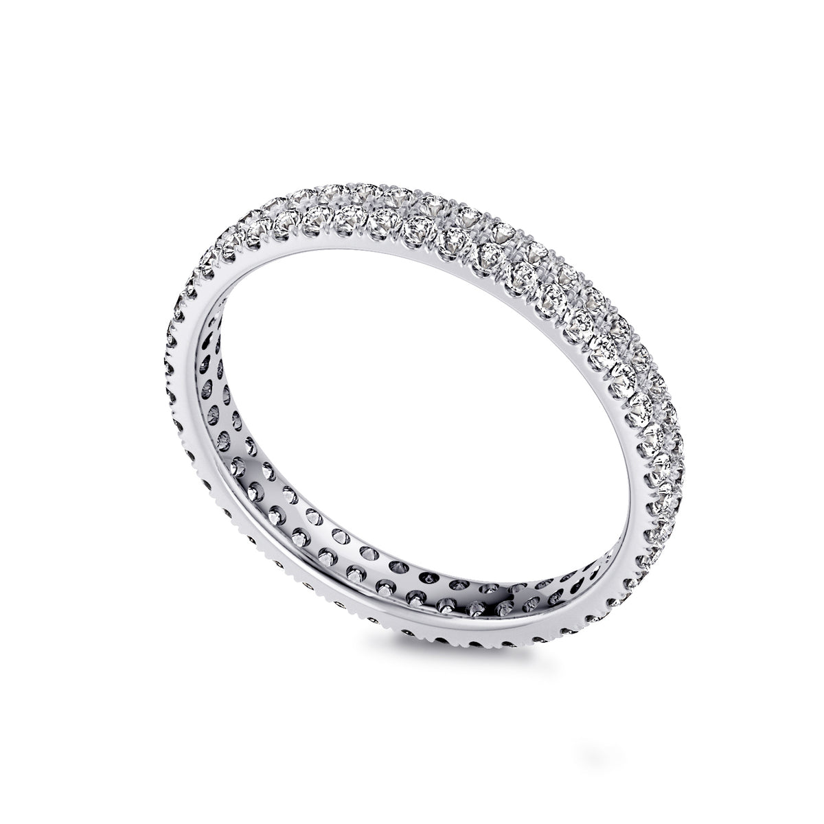 Double Row Diamond Micro Set Eternity Ring