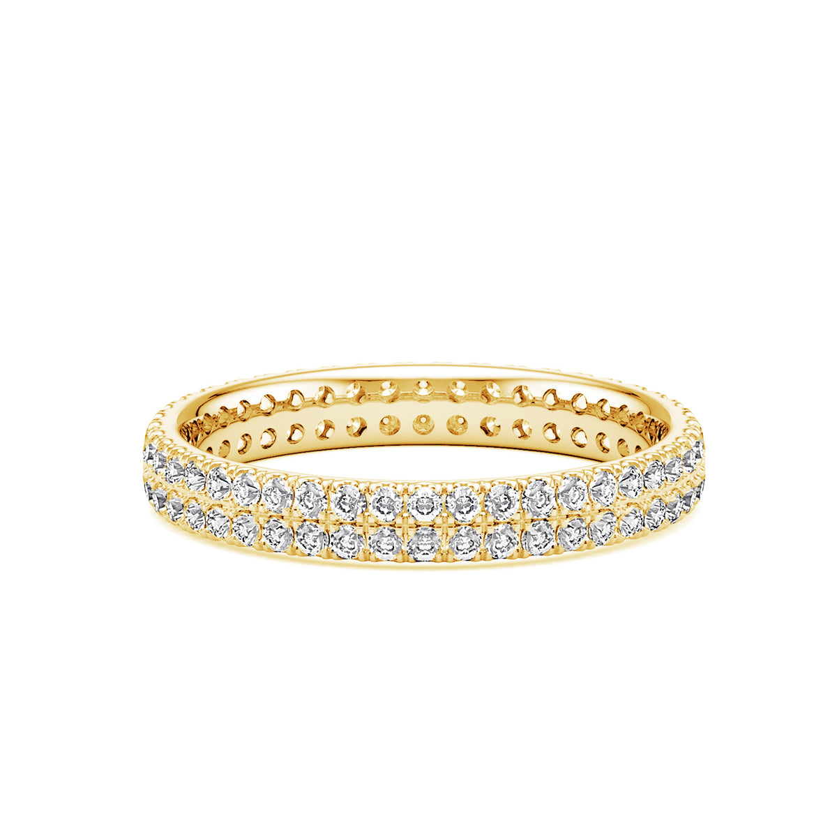 Double Row Diamond Micro Set Eternity Ring