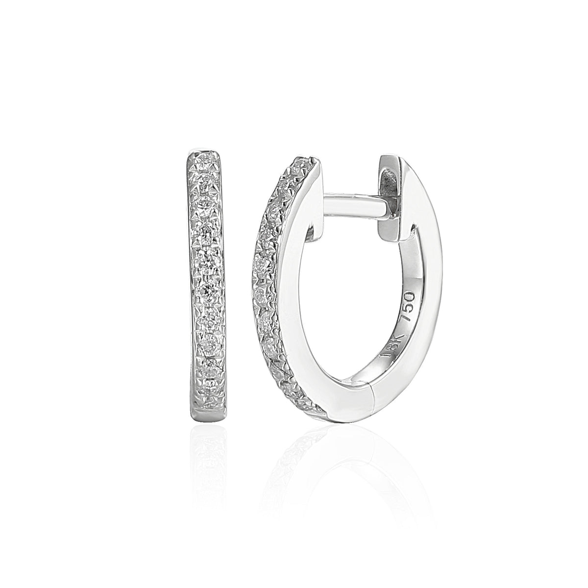 Diamond hoop earrings in 18k white gold