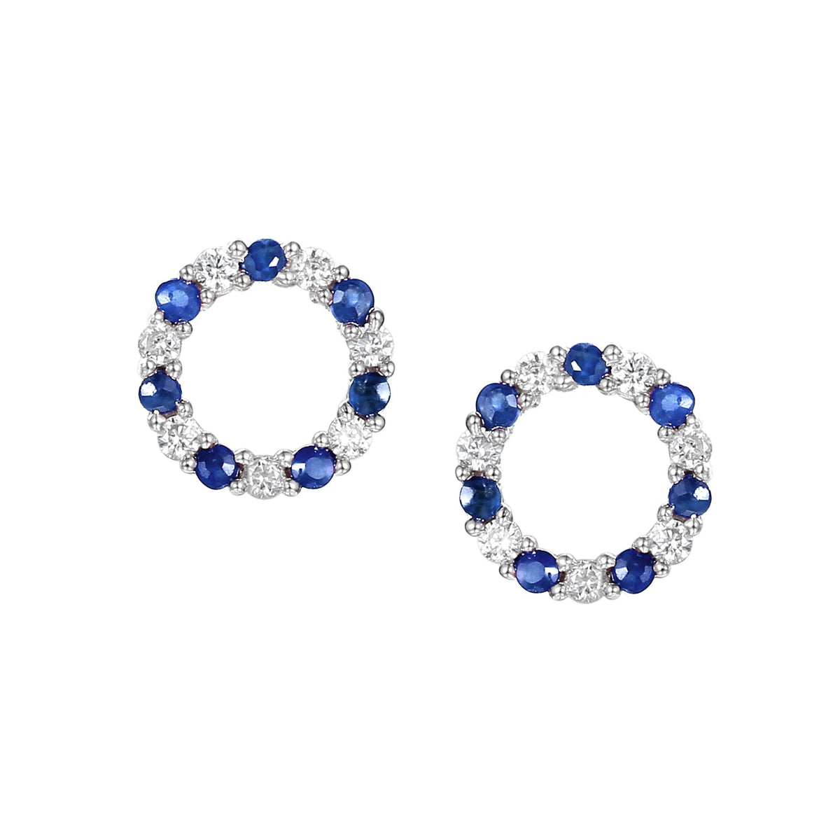 Sapphire and Diamond Circle Stud Earrings – The Real Gem