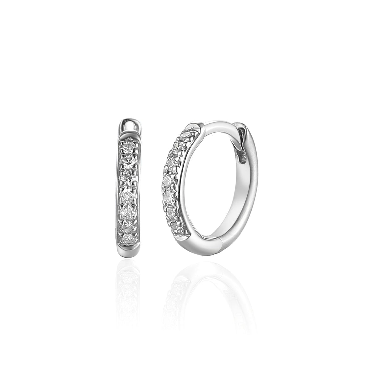 White Gold Diamond Hoop Earrings 0.07ct Ð The Real Gem