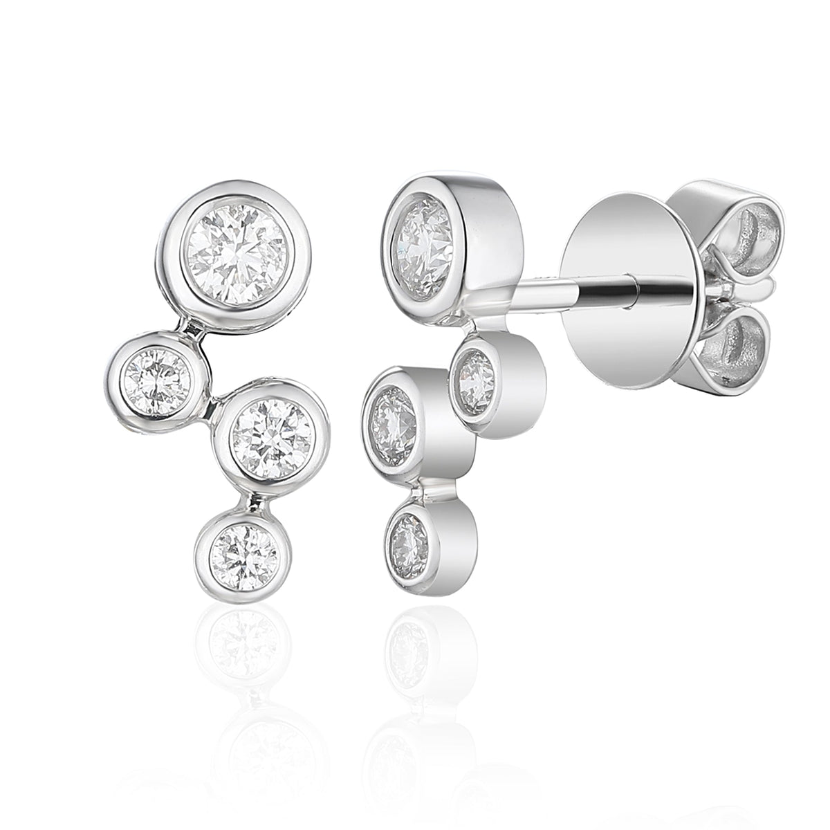 18k White Gold Diamond Bubble Drop Earrings 0.33ct G/SI - The Real Gem