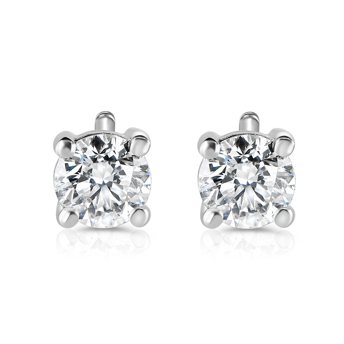 Diamond 4 Claw Classic Stud Earrings