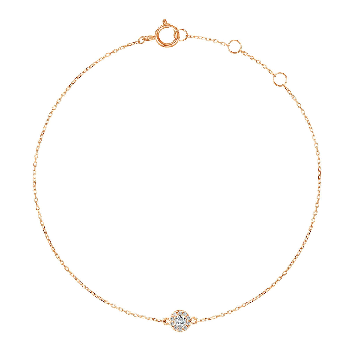 Micro Set Diamond Circle Halo Bracelet - The Real Gem