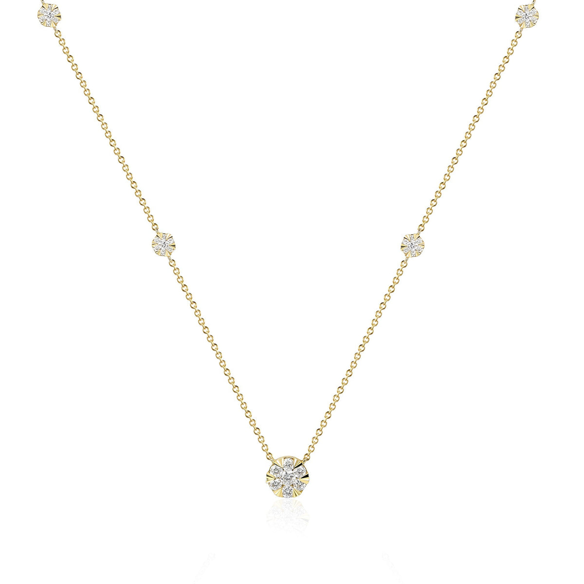 Micro Set Round Brilliant Cut Diamond Necklace – The Real Gem