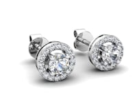 Video of diamond halo stud earrings