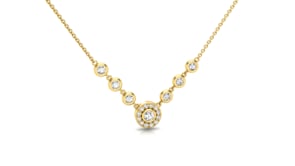 Video of diamond seven stone halo necklace 0.31ct