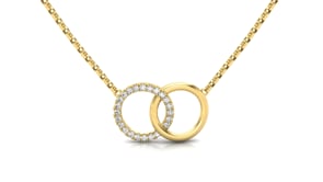 Video of diamond double circle necklace