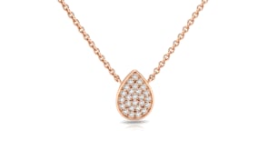 Video of diamond pear cluster pendant and chain