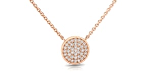 Video of diamond circle cluster pendant and chain