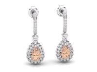 Video of pear morganite and diamond drop earrings