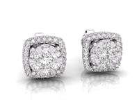 Video of diamond cluster stud earrings