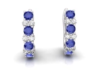 Video of blue sapphire and diamond hoop earrings