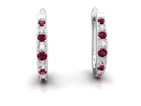 Video of ruby and diamond hoop earrings