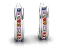 Video of rainbow sapphire hoop earrings