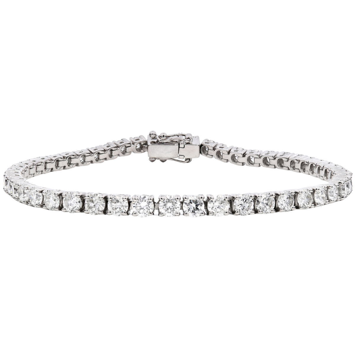 Platinum Finesse 4 Claw Diamond Tennis Bracelet – The Real Gem