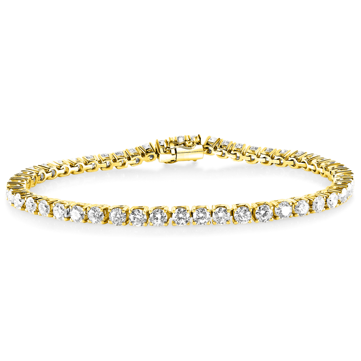 18k Yellow Gold Finesse 4 Claw Diamond Tennis Bracelet – The Real Gem