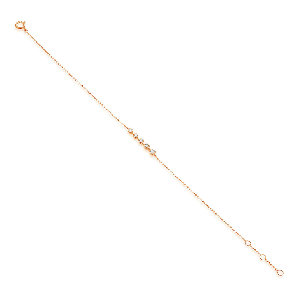 Rubover five diamond bracelet in 18k rose gold