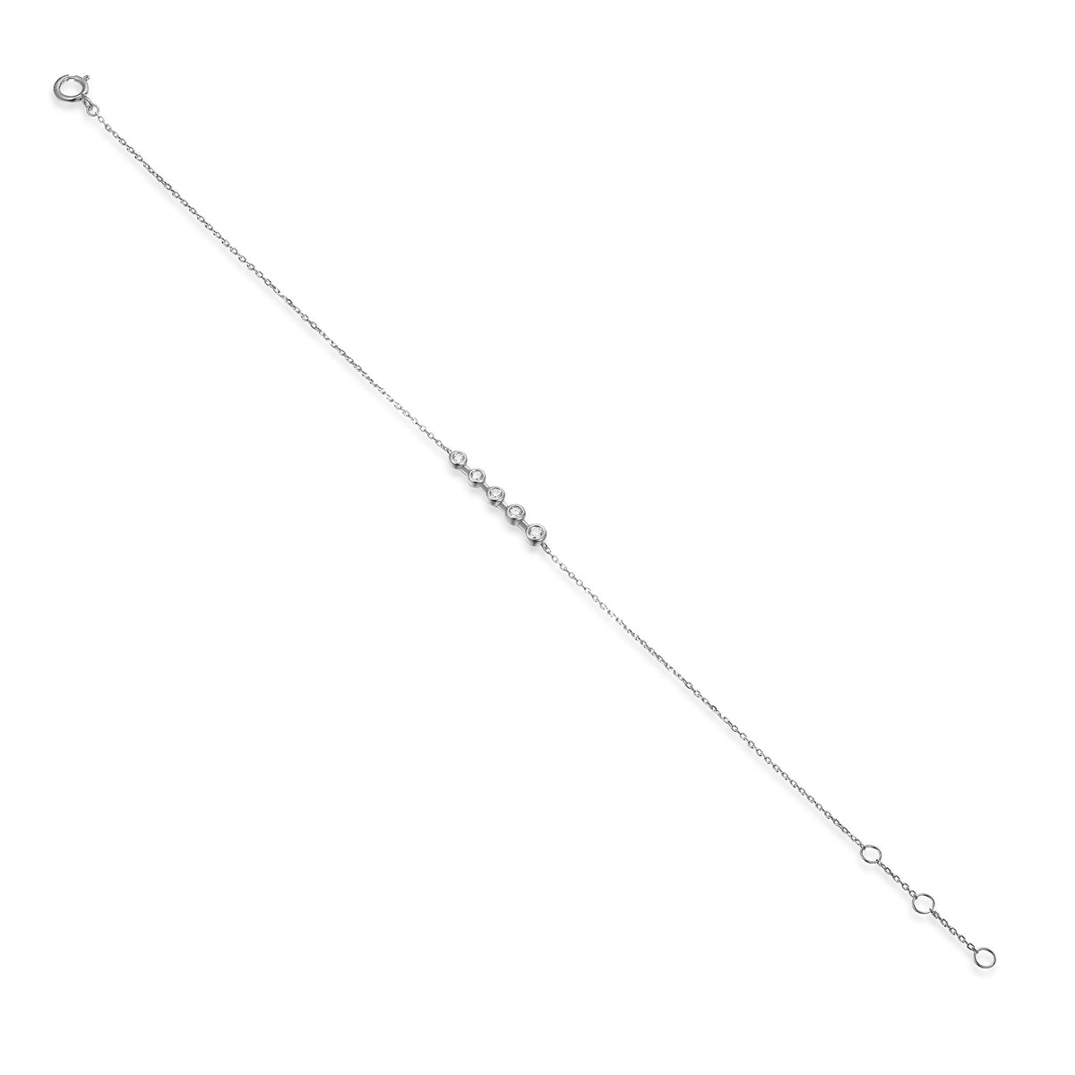 Rubover five diamond bracelet in 18k white gold