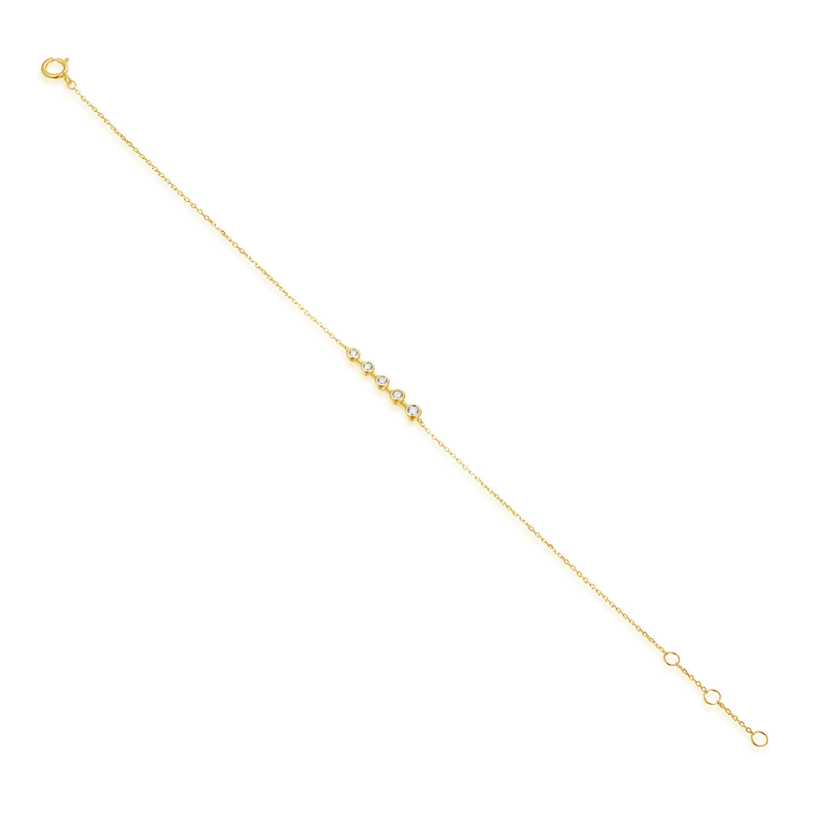 Rubover five diamond bracelet in 18k yellow gold