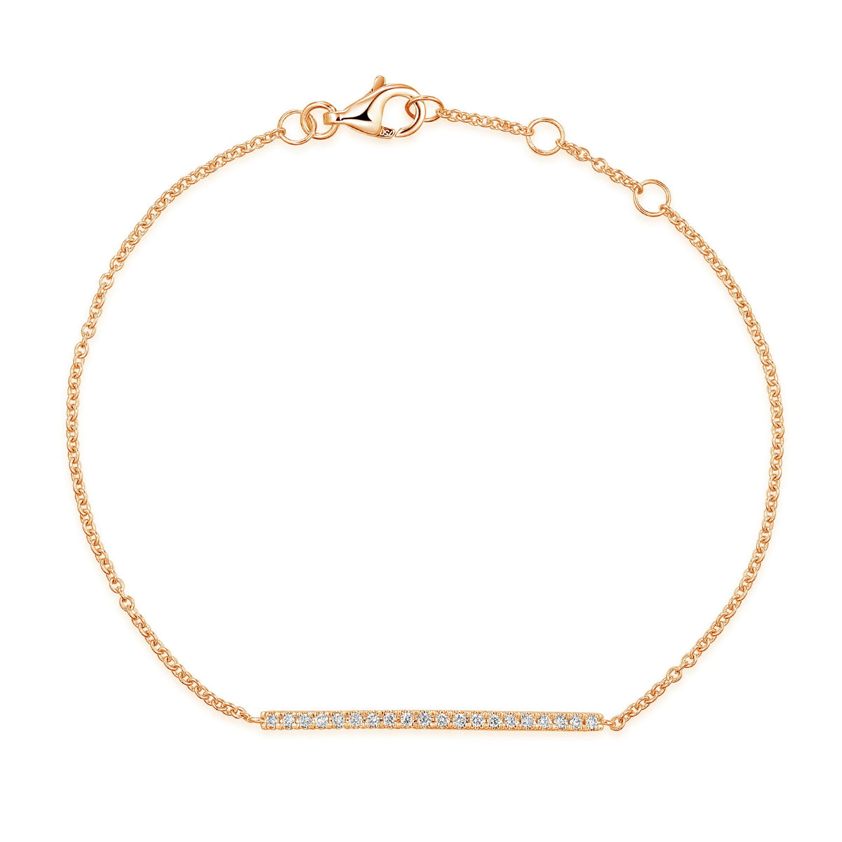 18k Rose Gold Diamond Bar Bracelet – The Real Gem