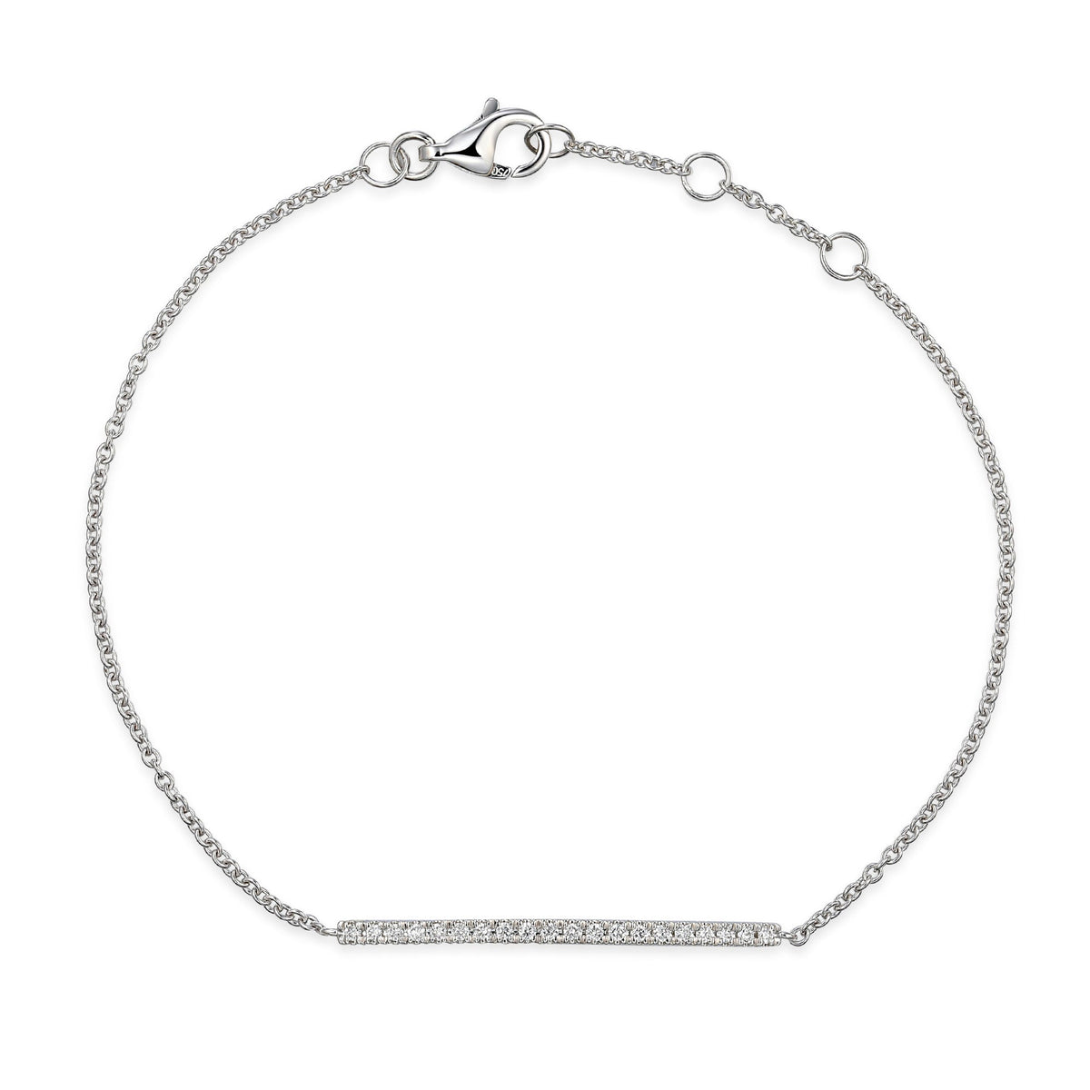 18k White Gold Diamond Bar Bracelet – The Real Gem