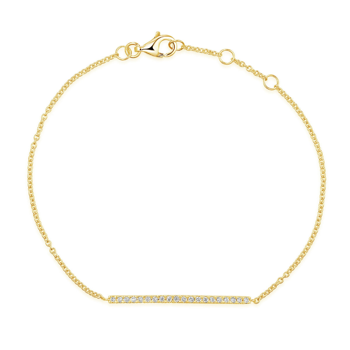 18k Yellow Gold Diamond Bar Bracelet – The Real Gem
