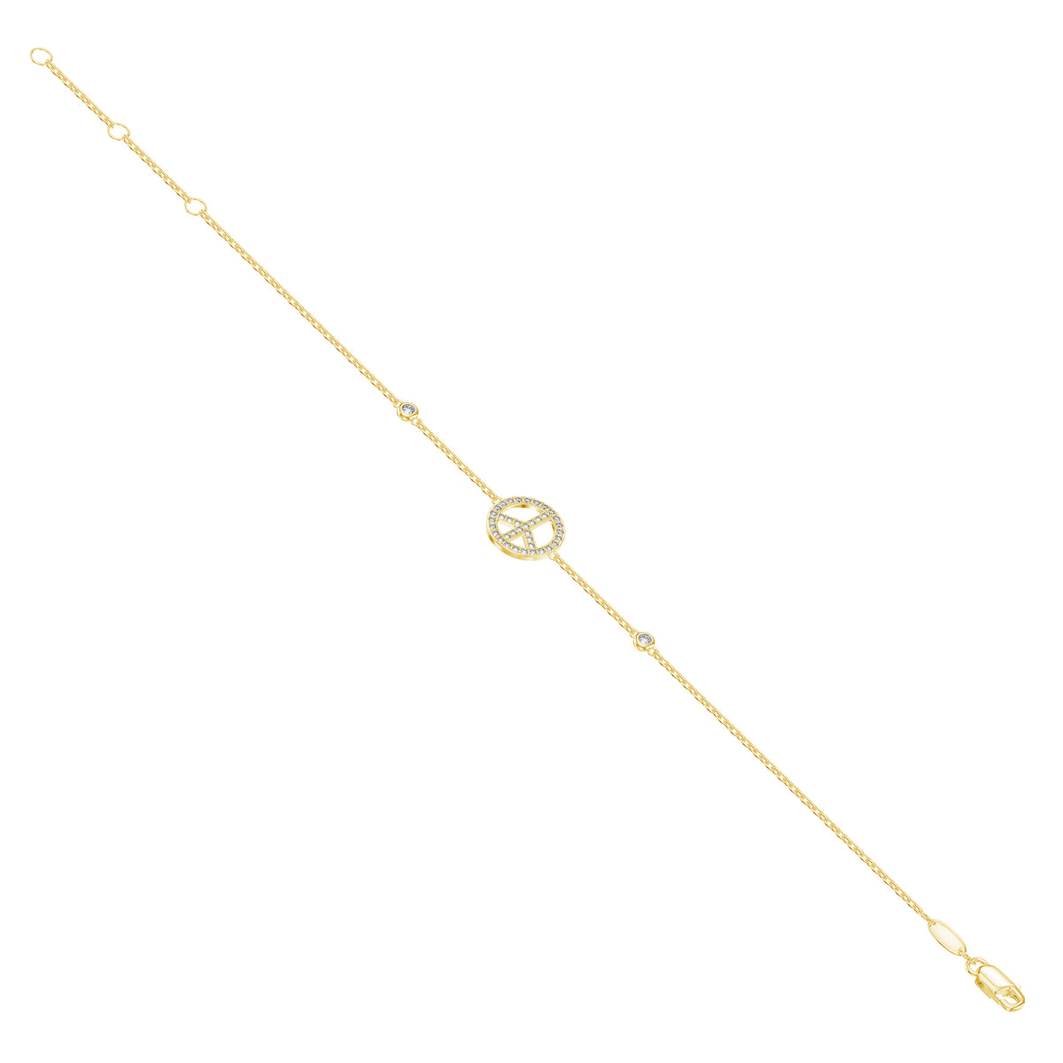 Peace Symbol Diamond Bracelet 0.19ct G/SI