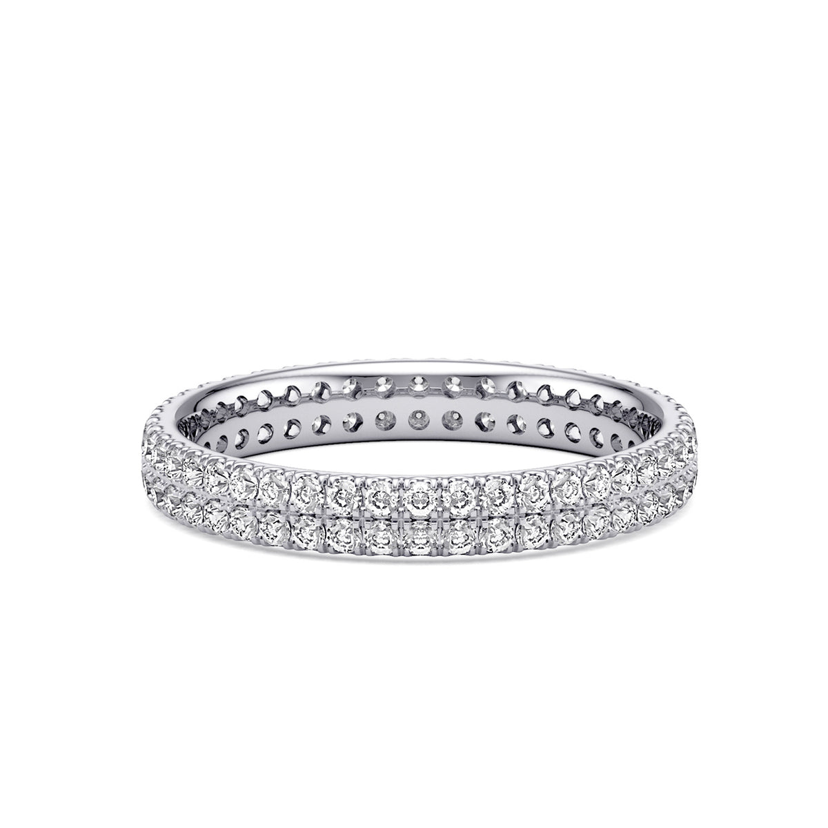 Double Row Diamond Micro Set Eternity Ring