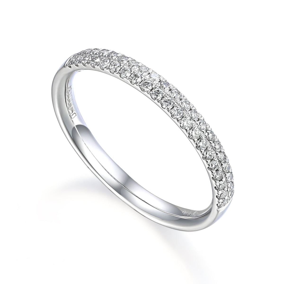 Platinum Double Row Diamond Micro Set Eternity Ring - The Real Gem