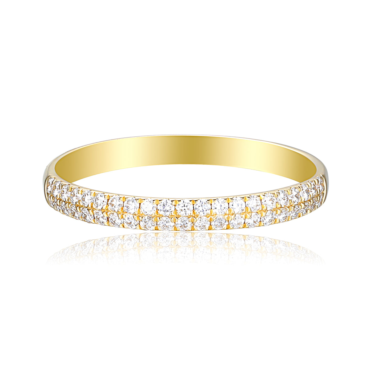 Double Row Diamond Micro Set Eternity Ring