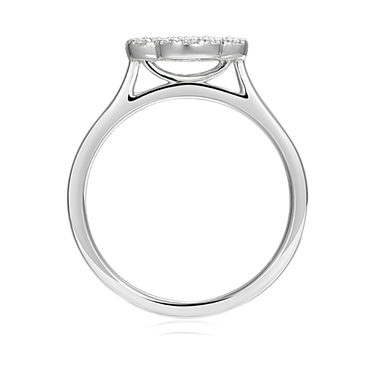 Emerald and Diamond Clover Cluster Ring G/SI