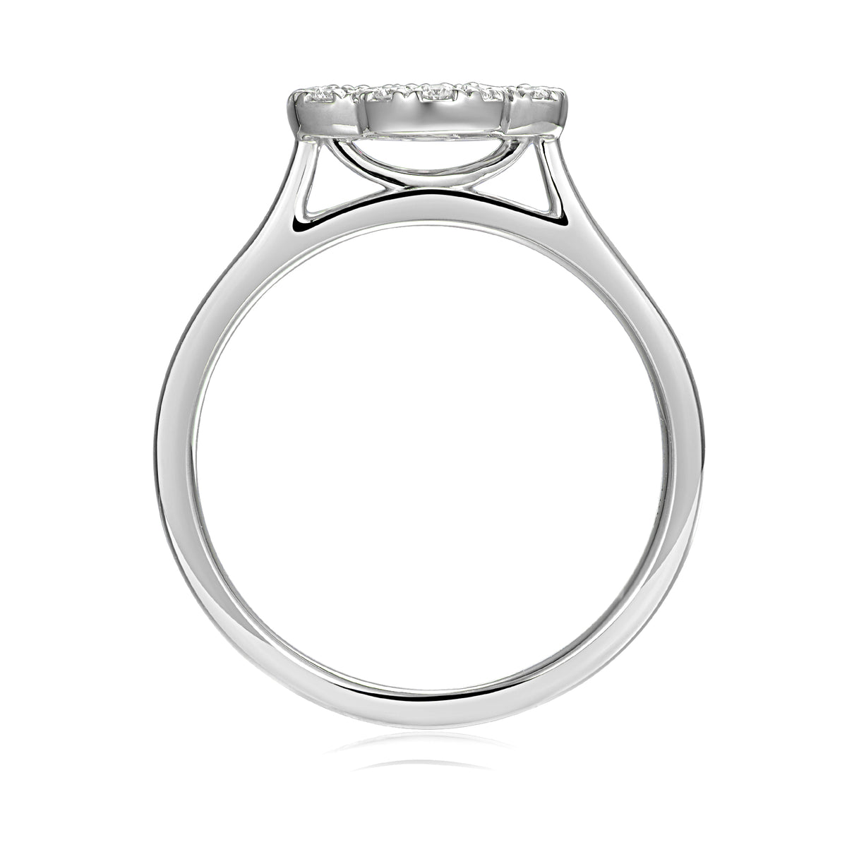 Ruby and Diamond Clover Cluster Ring G/SI