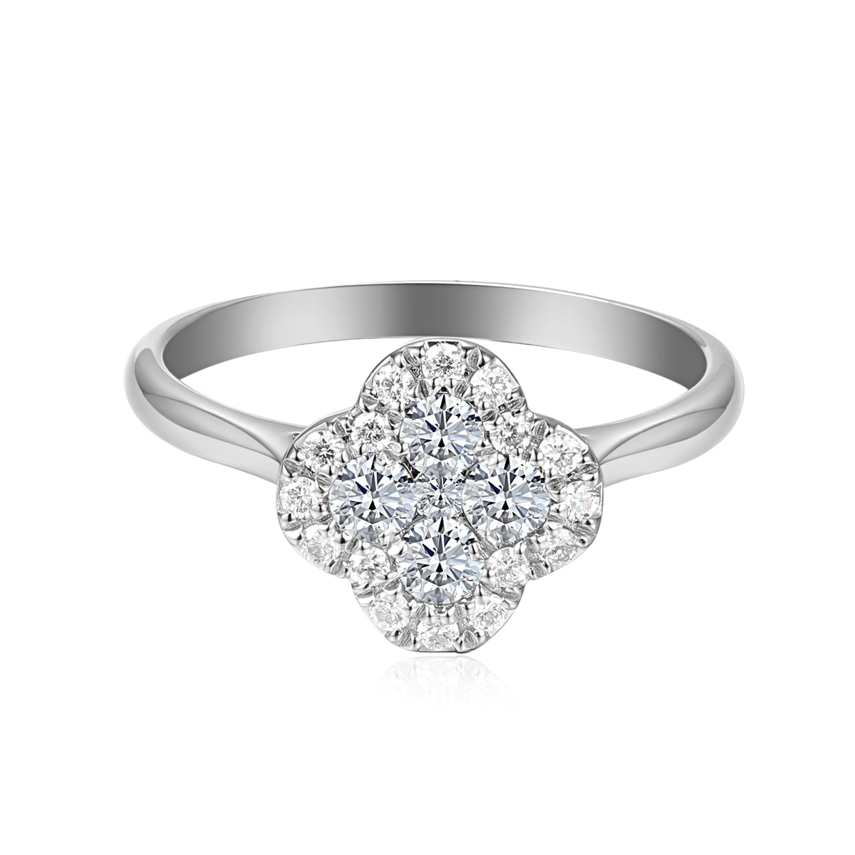 Diamond Clover Cluster Ring 0.47ct G/SI