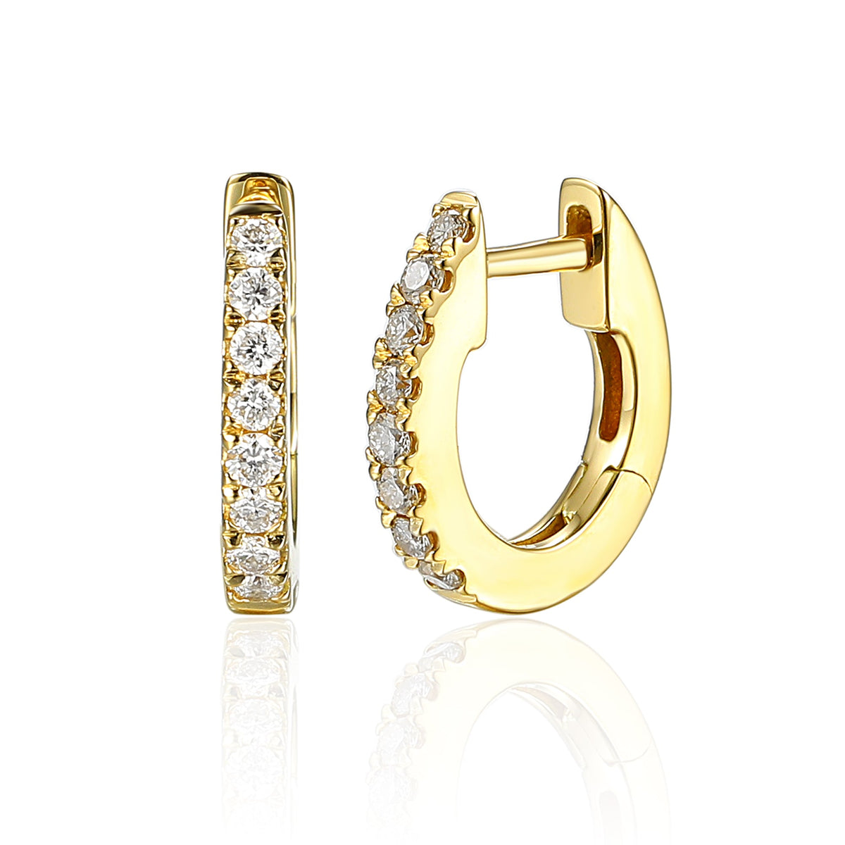 Diamond Huggie Hoop Earrings – The Real Gem