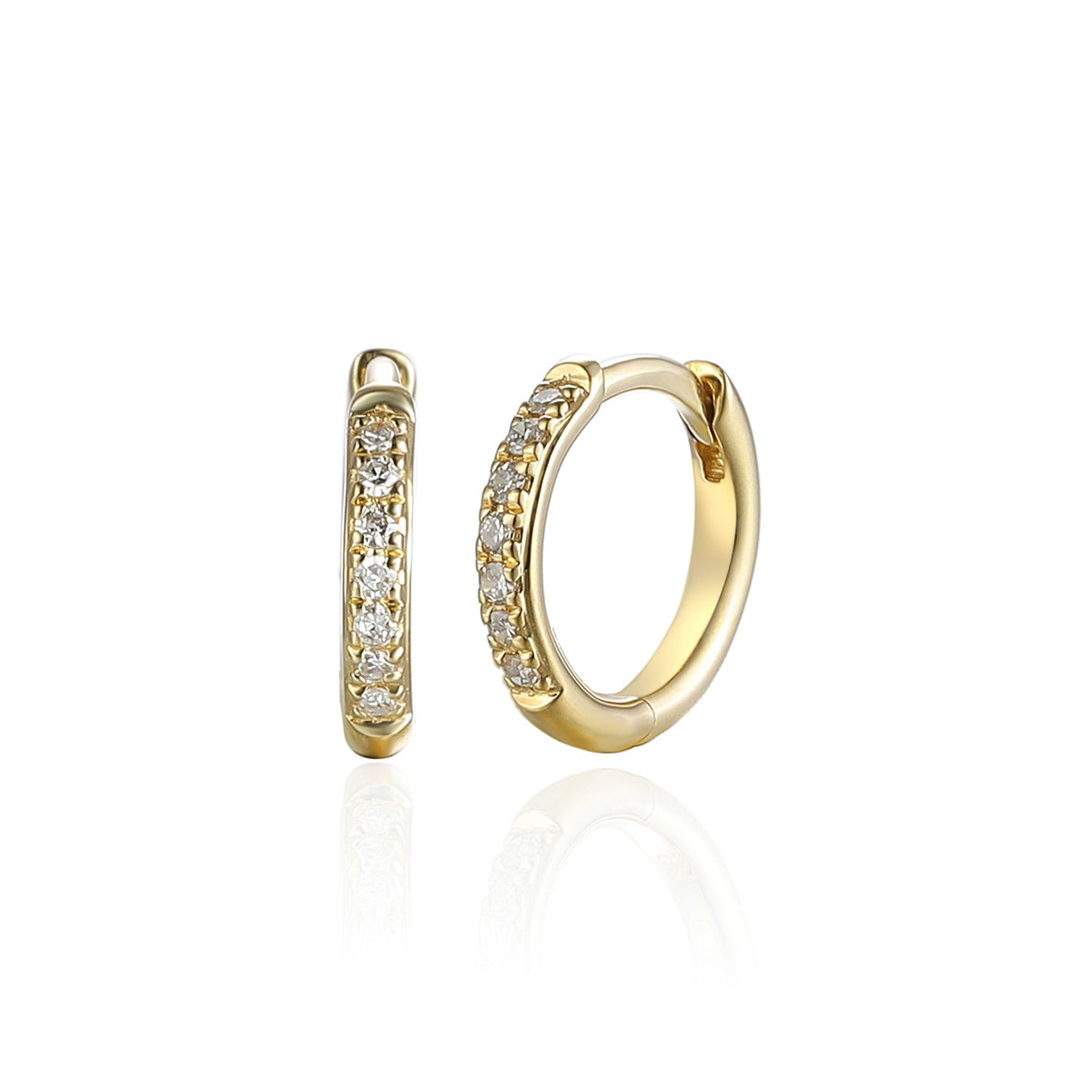 Yellow Gold Diamond Hoop Earrings 0.07ct Ð The Real Gem