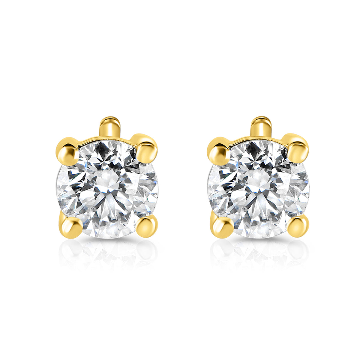 Diamond 4 Claw Classic Stud Earrings