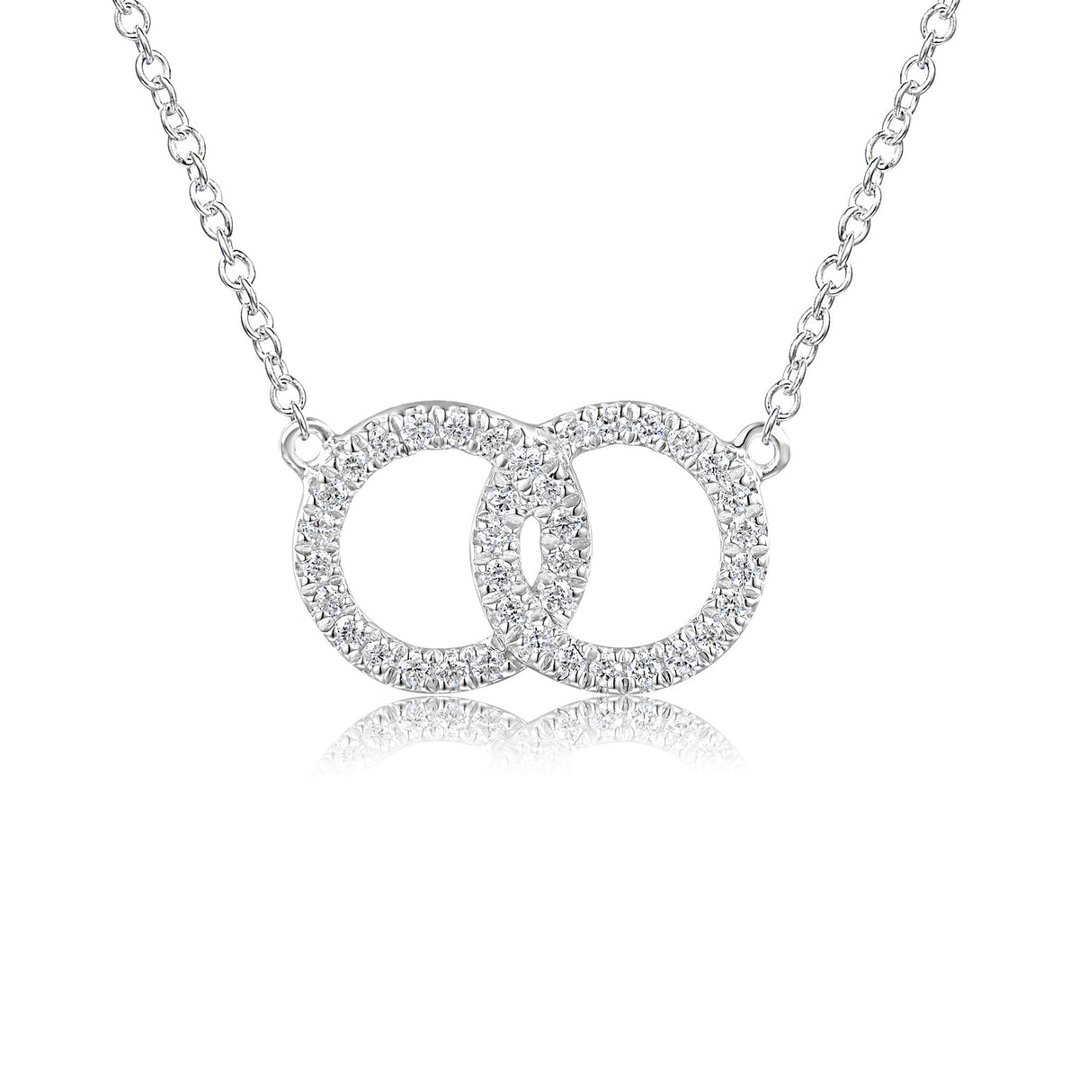 Diamond circle of life necklace 0.10ct in 18k white gold