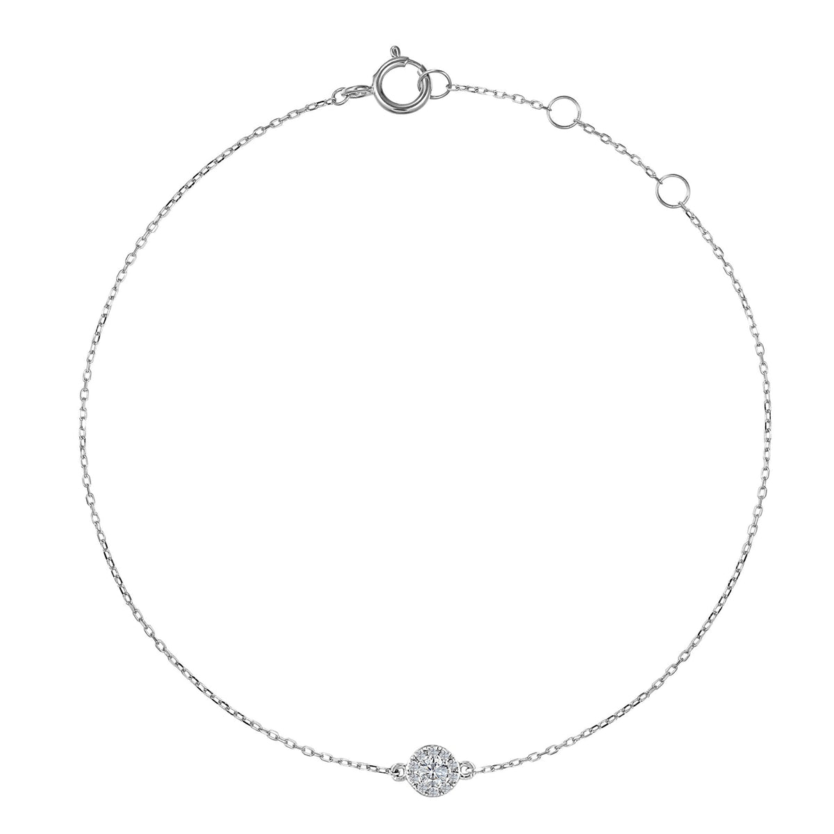 Micro Set Diamond Circle Halo Bracelet - The Real Gem