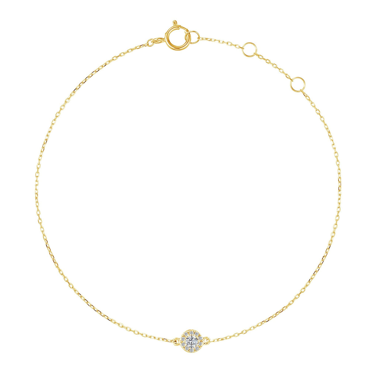 Micro Set Diamond Circle Halo Bracelet - The Real Gem
