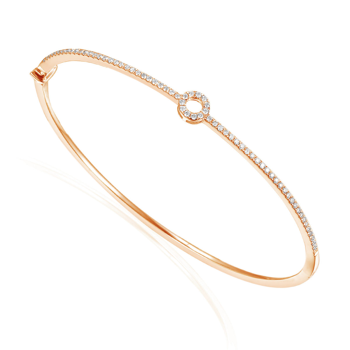 Diamond pavé bangle in 18k rose gold