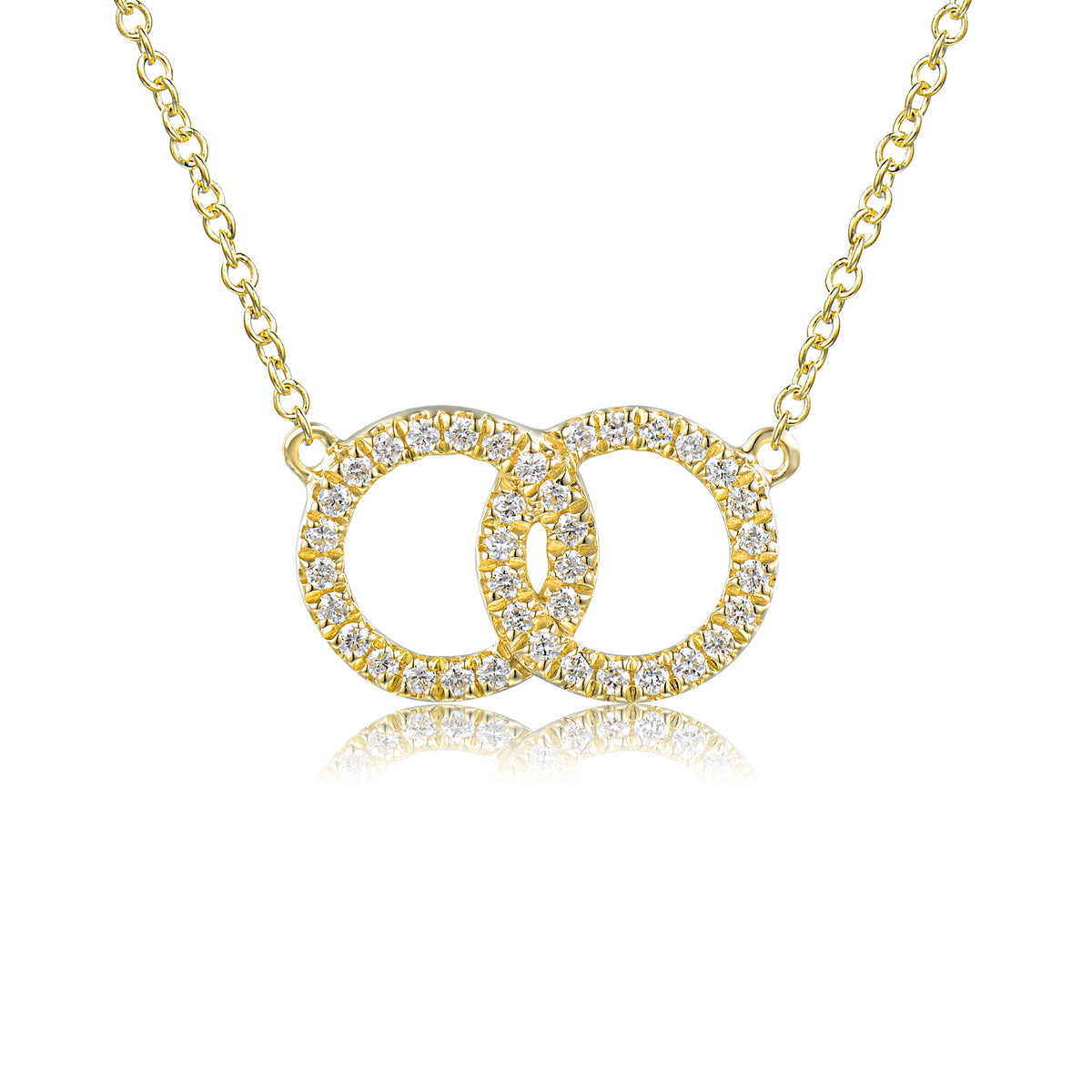Diamond circle of life necklace 0.10ct in 18k yellow gold